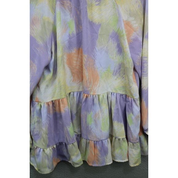 Entro Long Balloon Sleeve Tiered Ruffle Tunic-Size Medium-BOHO - Picture 8 of 9